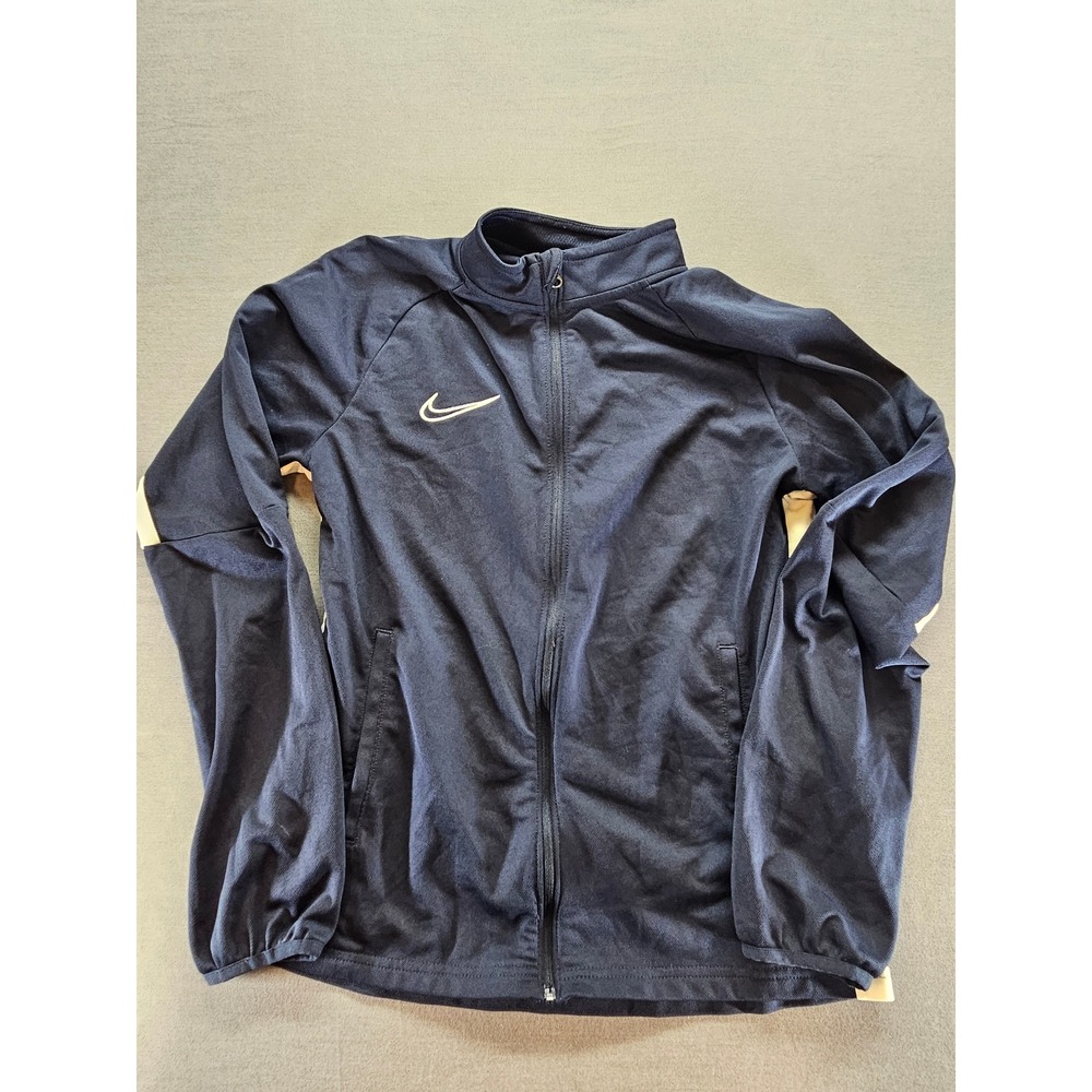 Nike Dri-FIT boys XL Navy Blue White Academy Soccer Track Jacket FullZipTraining